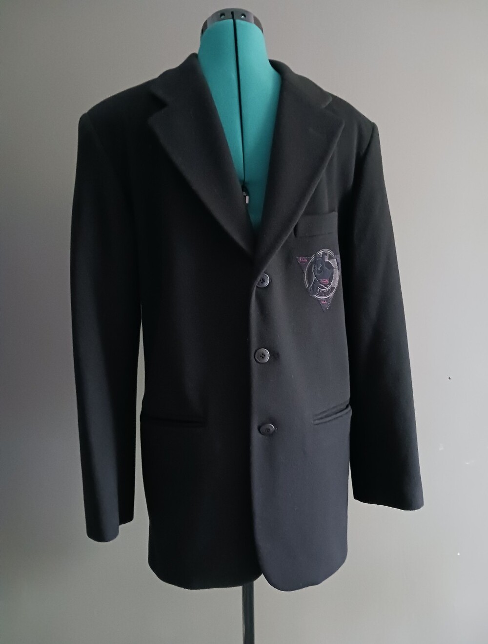 ICEBERG Batman Wool/ Cashmere Black Three-Button Blazer Jacket Size 50/ L